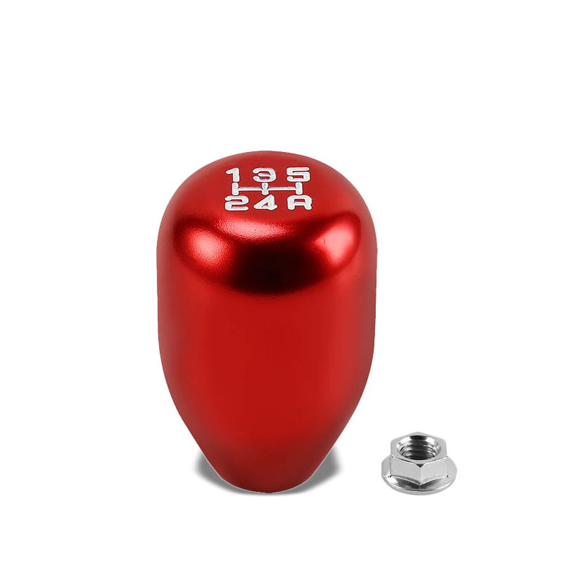 Billet Aluminum Red Type-R 5-Speed Shift Pattern 10mm x 1.5 Racing Shift Knob-Shifter Components-BuildFastCar