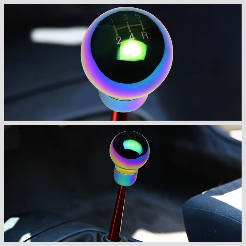 Iridium/White Round 5S Short Throw Shifter+Shift Knob For 89-98 240SX S13 S14-Shifter Components-BuildFastCar-BFC-SHT-NS13+SHIFTKNOB-ROUND5SP-7C