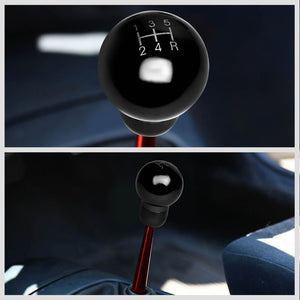 Black/White Round 5S Short Throw Shifter+Shift Knob For 89-98 240SX S13 S14-Shifter Components-BuildFastCar-BFC-SHT-NS13+SHIFTKNOB-ROUND5SP-BK