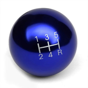 Blue/White Round 5Speed Short Throw Shifter+Shift Knob For 89-98 240SX S13 S14-Shifter Components-BuildFastCar-BFC-SHT-NS13+SHIFTKNOB-ROUND5SP-BL