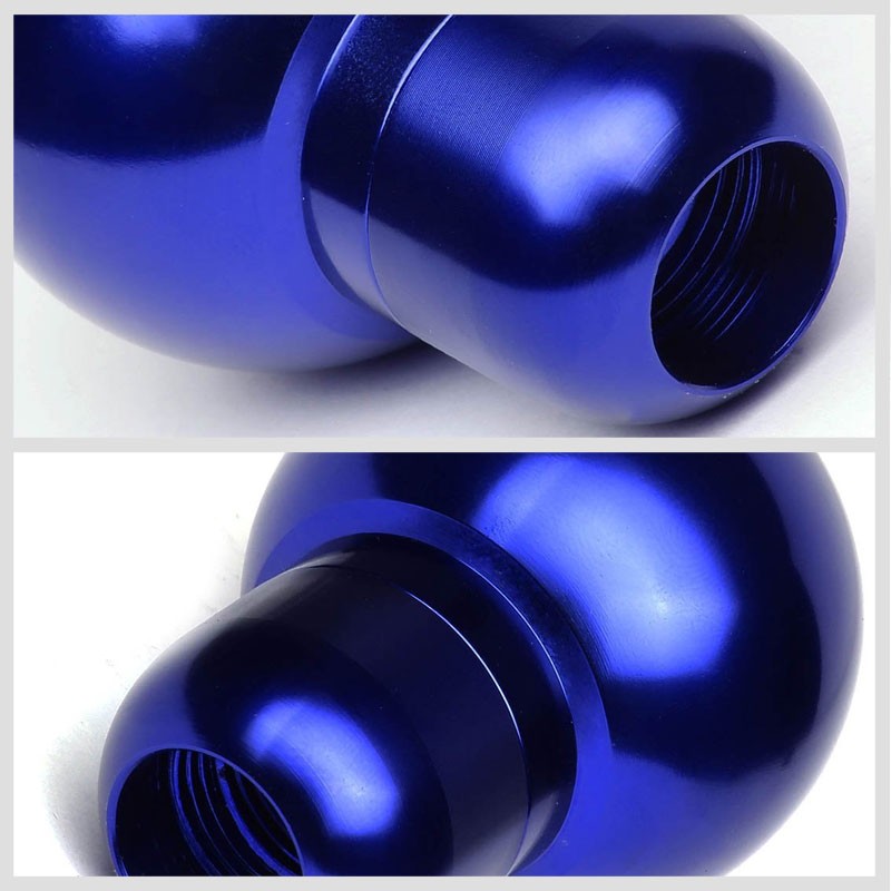 Blue/White Round 5Speed Short Throw Shifter+Shift Knob For 89-98 240SX S13 S14-Shifter Components-BuildFastCar-BFC-SHT-NS13+SHIFTKNOB-ROUND5SP-BL