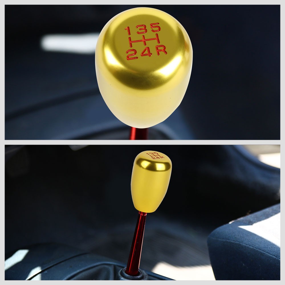 JDM Type-R Style Gold Multi Thread Insert Manual 5-Speed Pattern Shift Knob