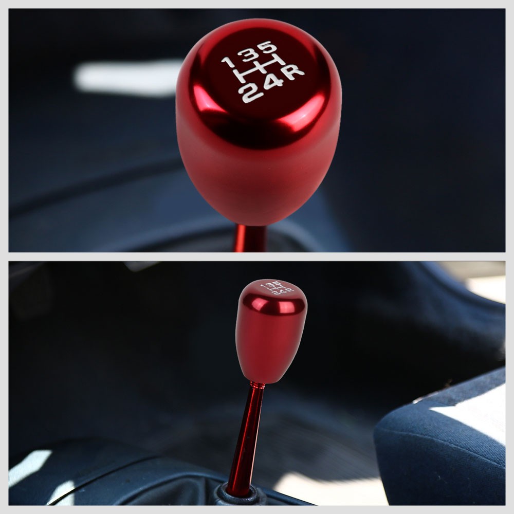 JDM Type-R Style Red Multi Thread Insert Manual 5-Speed Pattern Shift Knob