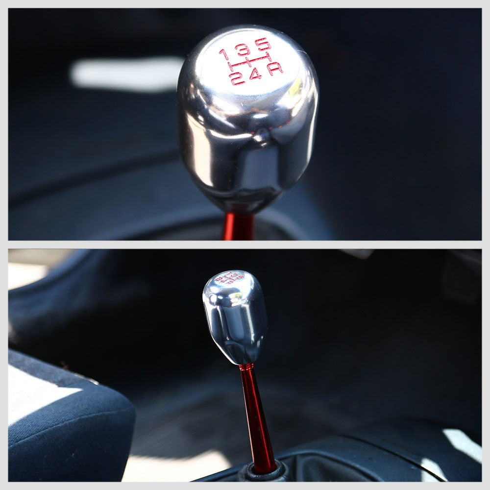 JDM Type-R Style Silver Multi Thread Insert Manual 5-Speed Pattern Shift Knob