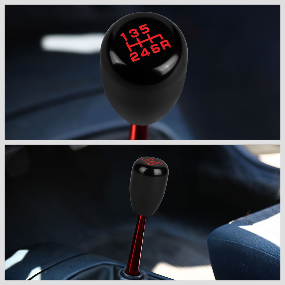 JDM Type-R Style Black Multi Thread Insert Manual 6-Speed Pattern Shift Knob