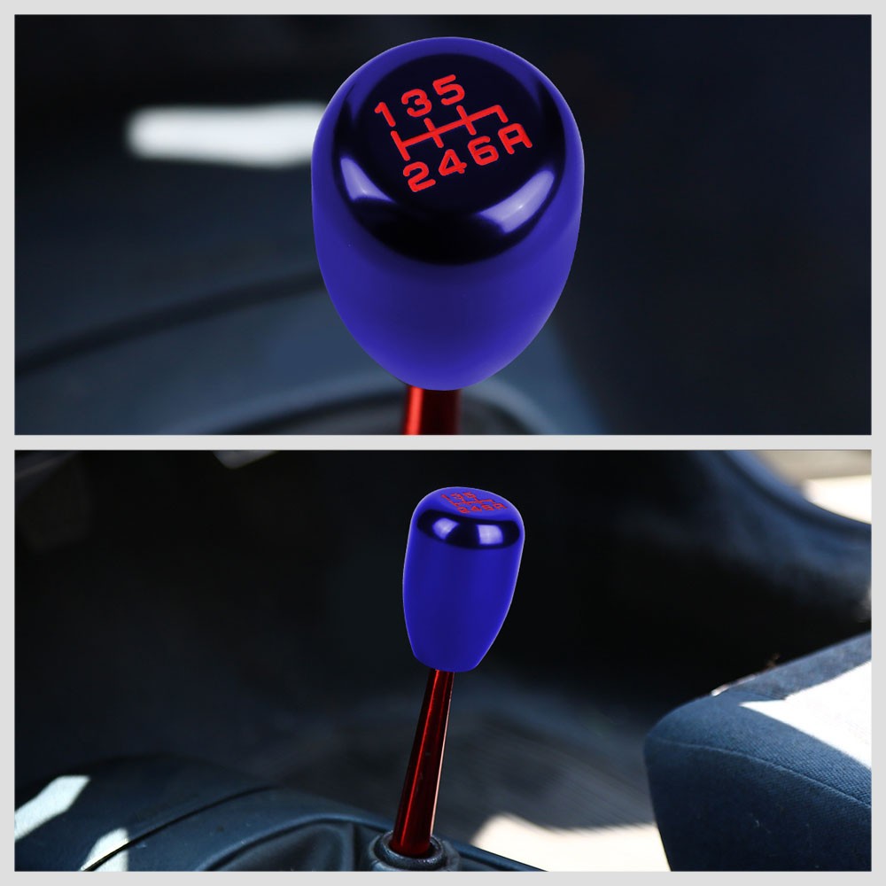 JDM Type-R Style Blue Multi Thread Insert Manual 6-Speed Pattern Shift Knob