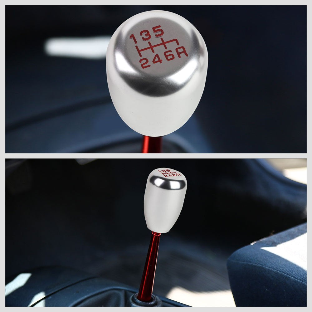 JDM Type-R Style Silver Multi Thread Insert Manual 6-Speed Pattern Shift Knob