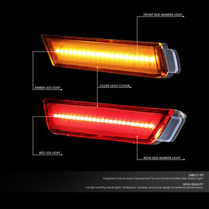 Chrome Housing/Clear Lens LED Side Marker Lights For 10-15 Camaro 3.6L/6.2L/7.0L-Lighting-BuildFastCar