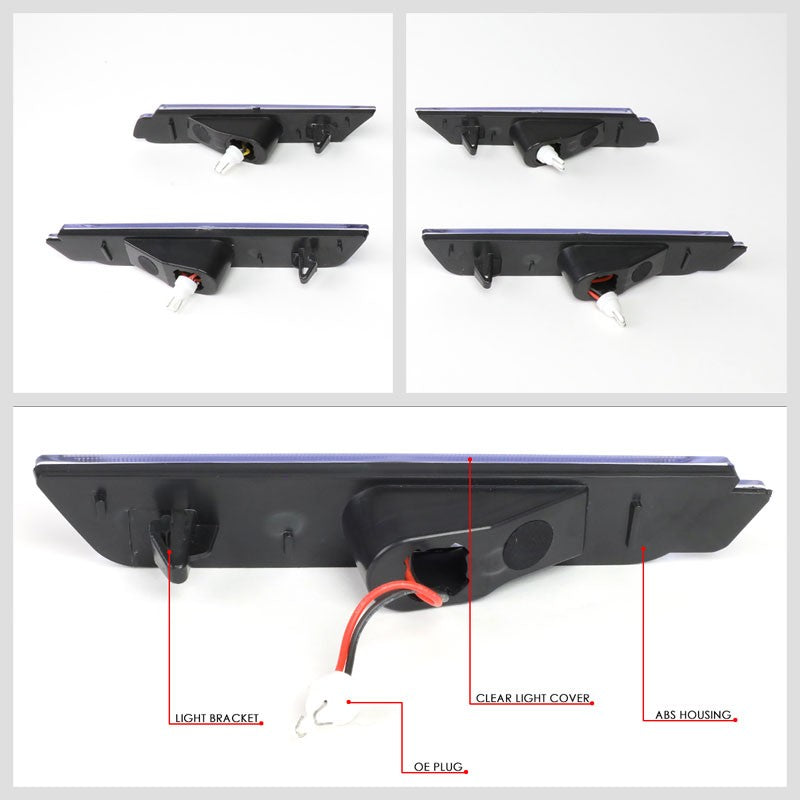 Chrome Housing/Clear Lens LED Side Marker Lights For 10-15 Camaro 3.6L/6.2L/7.0L-Lighting-BuildFastCar