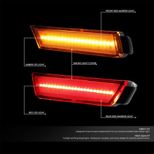 Chrome Housing/Smoke Lens LED Side Marker Lights For 10-15 Camaro 3.6L/6.2L/7.0L-Lighting-BuildFastCar
