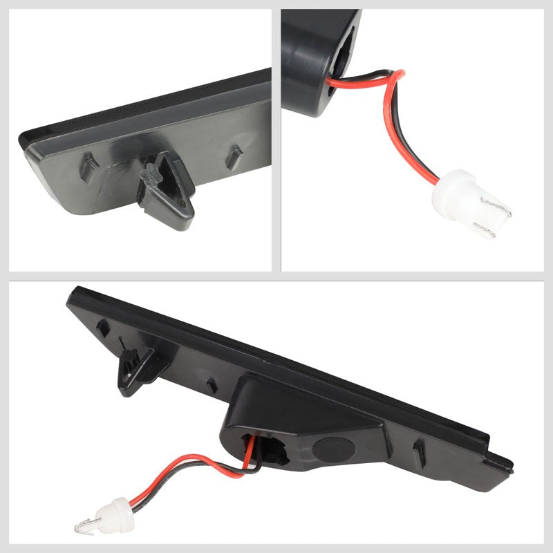 Chrome Housing/Smoke Lens LED Side Marker Lights For 10-15 Camaro 3.6L/6.2L/7.0L-Lighting-BuildFastCar