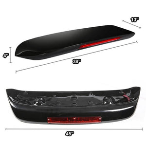 Black Spoon Style Rear Spoiler/Wing+LED For Honda 96-00 Civic EK/EJ Hatchback-Body Hardware/Replacement-BuildFastCar-