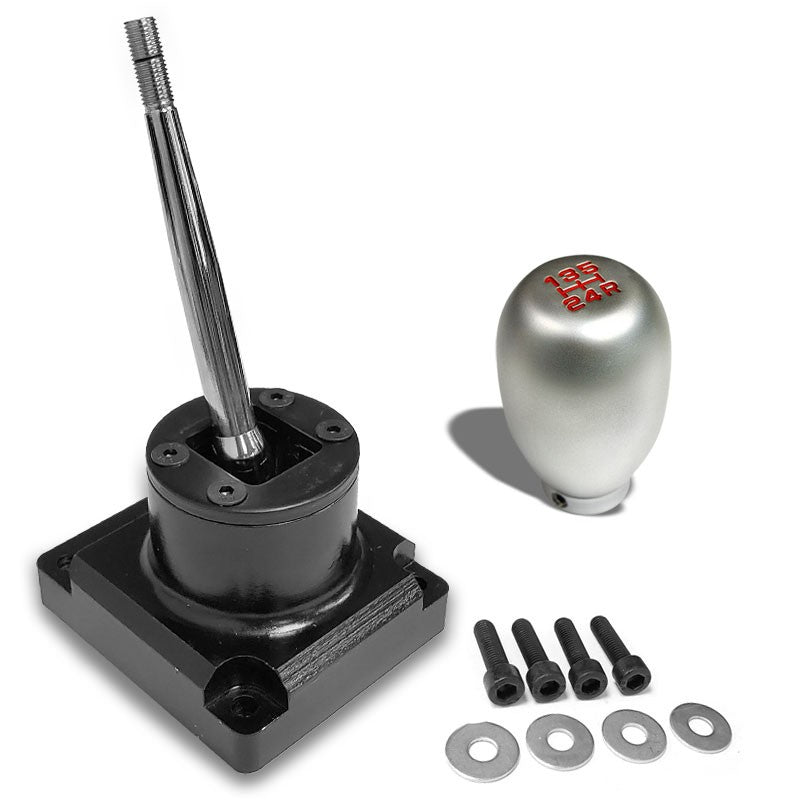 Megan Short Shifter+Silver Type-R/Red 5-Speed Knob For 93-95 Mazda RX-7 FD35 MT-Shifter Components-BuildFastCar