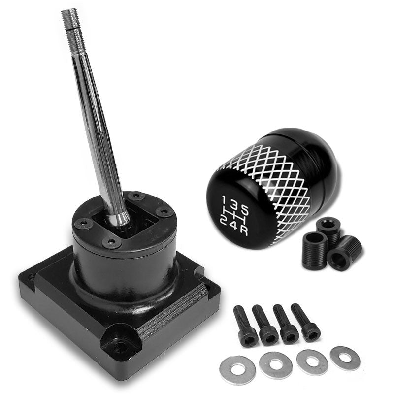 Megan Short Shifter+Black Net/White 5-Speed Knob For 93-95 Mazda RX-7 FD35 MT-Shifter Components-BuildFastCar