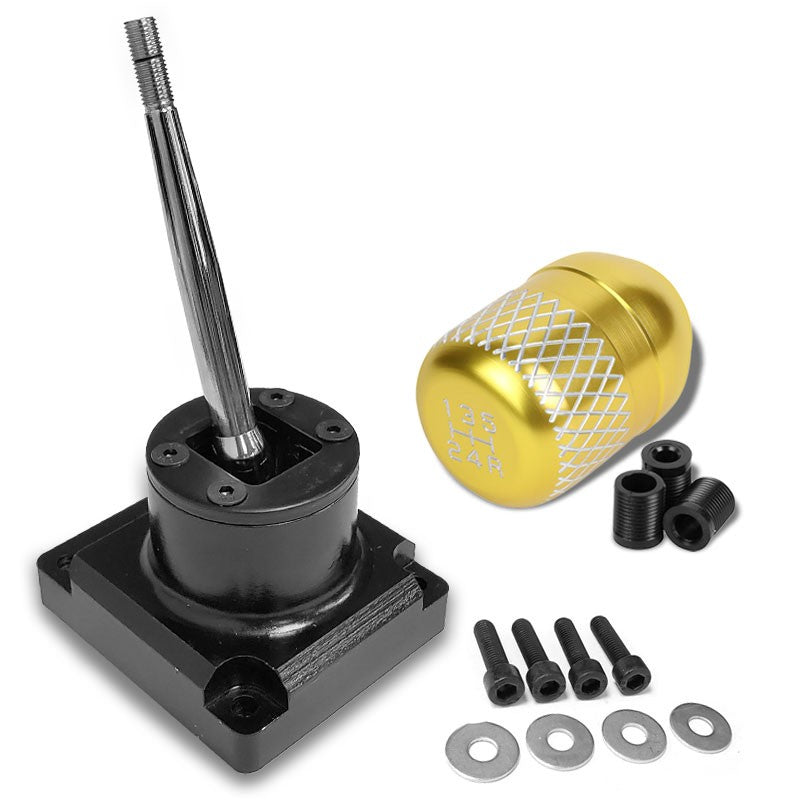 Megan Short Shifter+Gold Net/White 5-Speed Knob For 93-95 Mazda RX-7 FD35 MT-Shifter Components-BuildFastCar