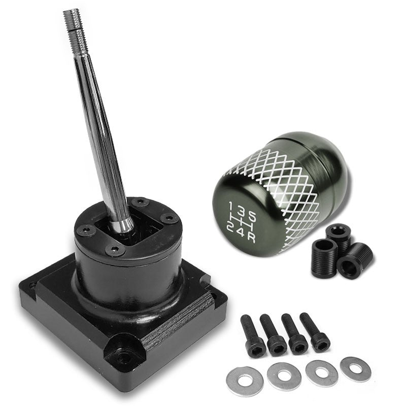 Megan Short Shifter+Gunmetal Net/White 5-Speed Knob For 93-95 Mazda RX-7 FD35 MT-Shifter Components-BuildFastCar