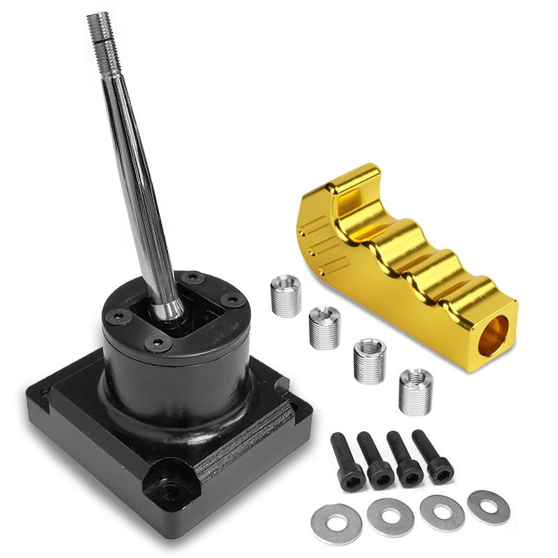 Megan Short Throw Shifter+Gold Pistol Grip/ Knob For 93-95 Mazda RX-7 FD35 MT-Shifter Components-BuildFastCar