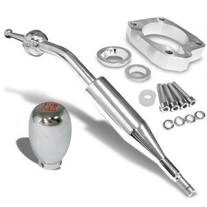 Manzo Short Shifter+Chrome Type-R/Red 5-Speed Knob For 83-87 Corolla GTS AE86 MT-Shifter Components-BuildFastCar