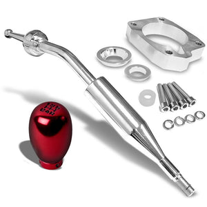 Manzo Short Shifter+Red Type-R/Black 5-Speed Knob For 83-87 Corolla GTS AE86 MT-Shifter Components-BuildFastCar