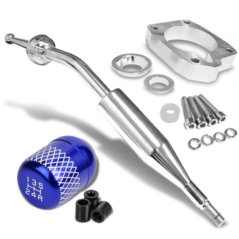 Manzo Short Shifter+Blue Net/White 5-Speed Knob For 83-87 Corolla GTS AE86 MT-Shifter Components-BuildFastCar