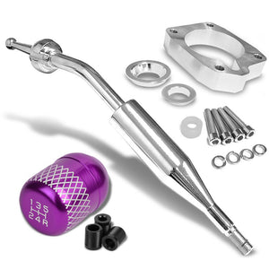 Manzo Short Shifter+Purple Net/White 5-Speed Knob For 83-87 Corolla GTS AE86 MT-Shifter Components-BuildFastCar