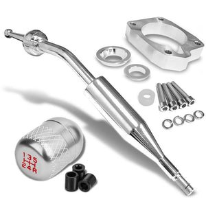 Manzo Short Shifter+Silver Net/White 5-Speed Knob For 83-87 Corolla GTS AE86 MT-Shifter Components-BuildFastCar