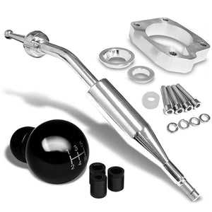 Manzo Short Shifter+Black Round/White 5-Speed Knob For 83-87 Corolla GTS MT-Shifter Components-BuildFastCar