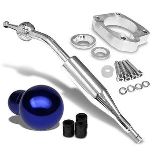 Manzo Short Throw Shifter+Blue Round Shift Knob For 83-87 Corolla GTS AE86 MT-Shifter Components-BuildFastCar