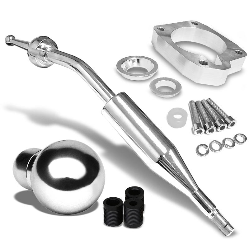 Manzo Short Throw Shifter+Chrome Round Shift Knob For 83-87 Corolla GTS AE86 MT-Shifter Components-BuildFastCar