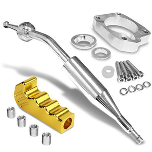 Manzo Short Shifter+Gold Pistol Grip Shift Knob For 83-87 Corolla GTS AE86 MT-Shifter Components-BuildFastCar