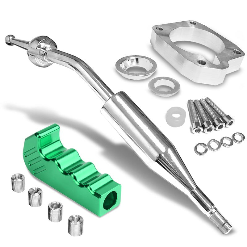 Manzo Short Shifter+Green Pistol Grip Shift Knob For 83-87 Corolla GTS AE86 MT-Shifter Components-BuildFastCar