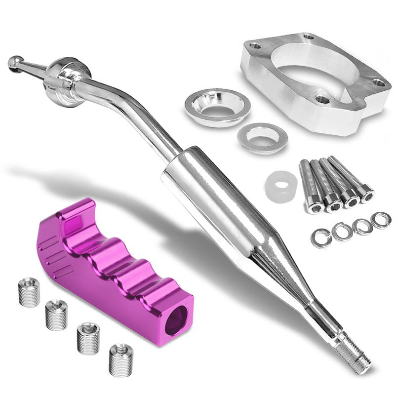 Manzo Short Shifter+Purple Pistol Grip Shift Knob For 83-87 Corolla GTS AE86 MT-Shifter Components-BuildFastCar