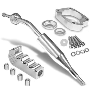 Manzo Short Shifter+Silver Pistol Grip Shift Knob For 83-87 Corolla GTS AE86 MT-Shifter Components-BuildFastCar