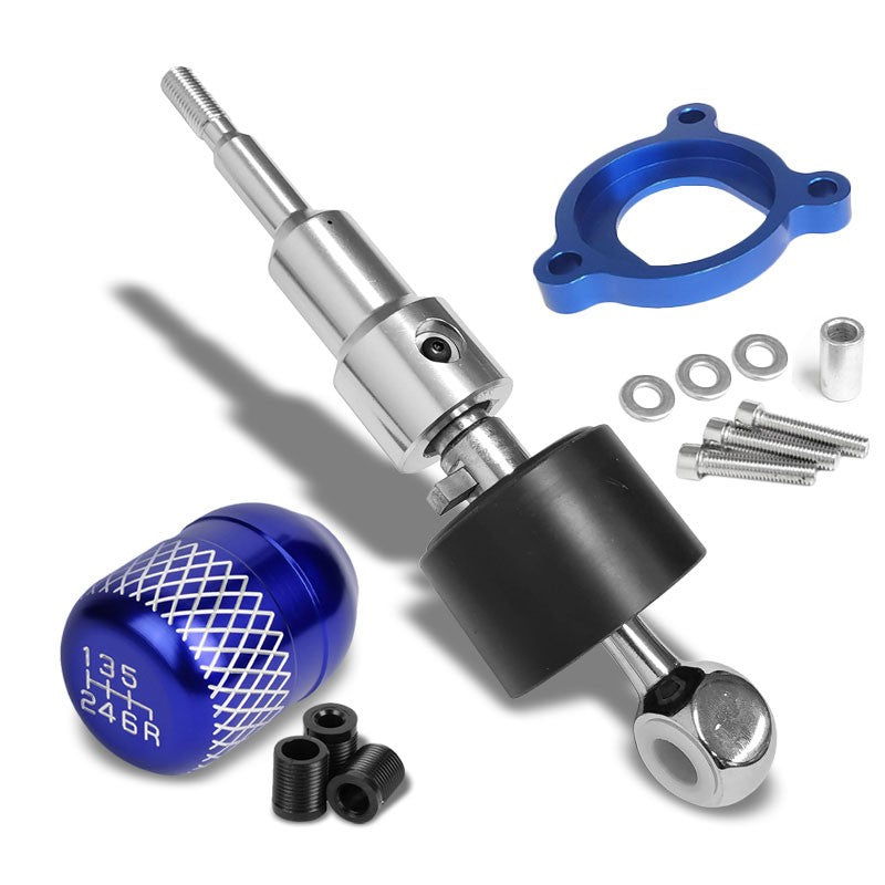 Megan Short Shifter+Blue Net/White 6-Speed Knob For 03-08 Nissan 350Z Z33 MT-Shifter Components-BuildFastCar