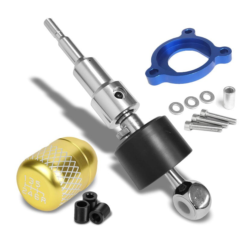 Megan Short Shifter+Gold Net/White 6-Speed Knob For 03-08 Nissan 350Z Z33 MT-Shifter Components-BuildFastCar