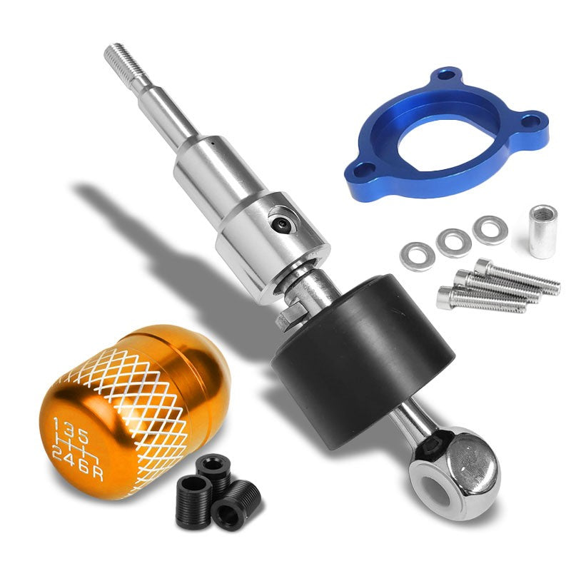 Megan Short Shifter+Orange Net/White 6-Speed Knob For 03-08 Nissan 350Z Z33 MT-Shifter Components-BuildFastCar