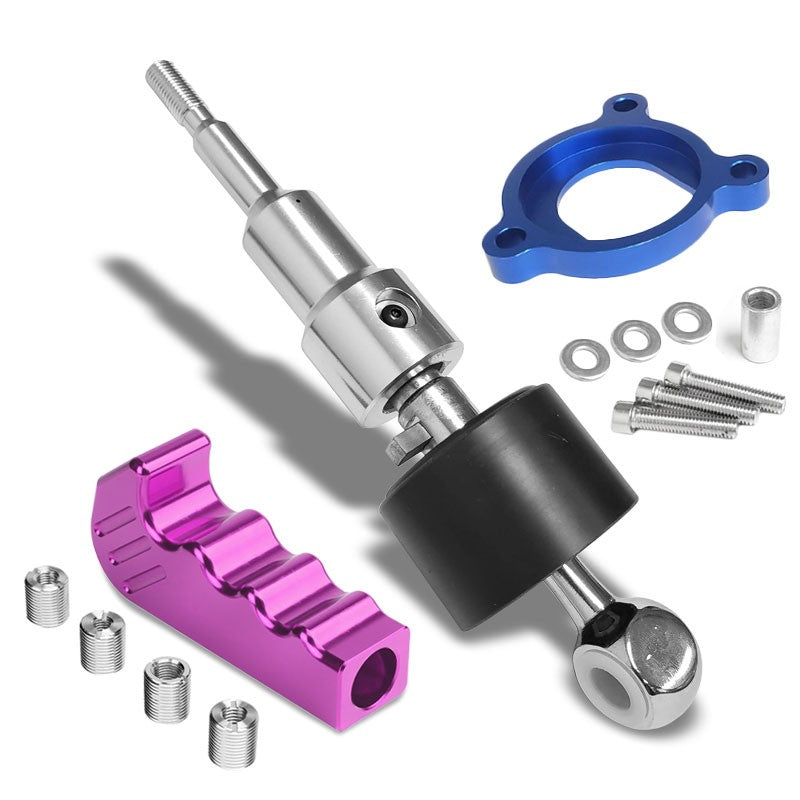 Megan Short Throw Shifter+Purple Pistol Grip Knob For 03-08 Nissan 350Z Z33 MT-Shifter Components-BuildFastCar
