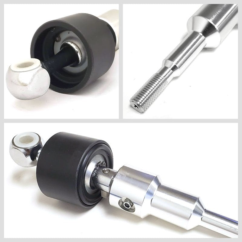 Megan Short Throw Shifter+Silver Pistol Grip Knob For 03-08 Nissan 350Z Z33 MT-Shifter Components-BuildFastCar