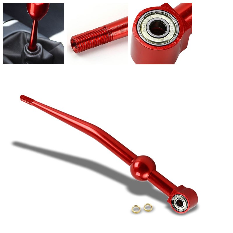 Red Aluminum Short Single Bend Shifter for Honda/Acura 88-01 Civic/Integra-Interior-BuildFastCar