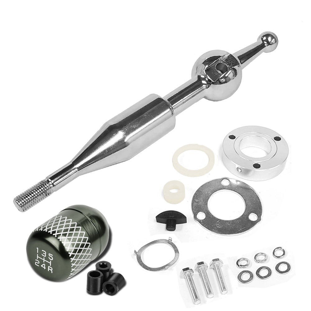 Manzo Short Throw Shifter+Gunmetal Netted Style Shift Knob For 90-97 Miata MX-5