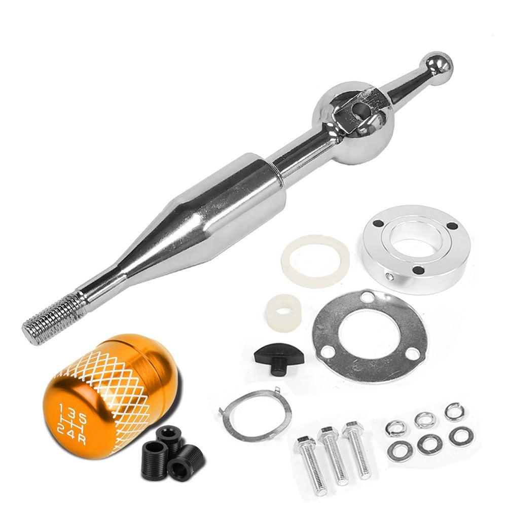 Manzo Short Throw Shifter+Orange Netted Style Shift Knob For 90-97 Miata MX-5