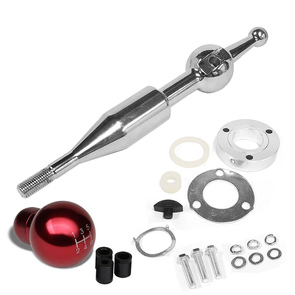 Manzo Short Throw Shifter+Red Round Shape Shift Knob For 90-97 Miata MX-5