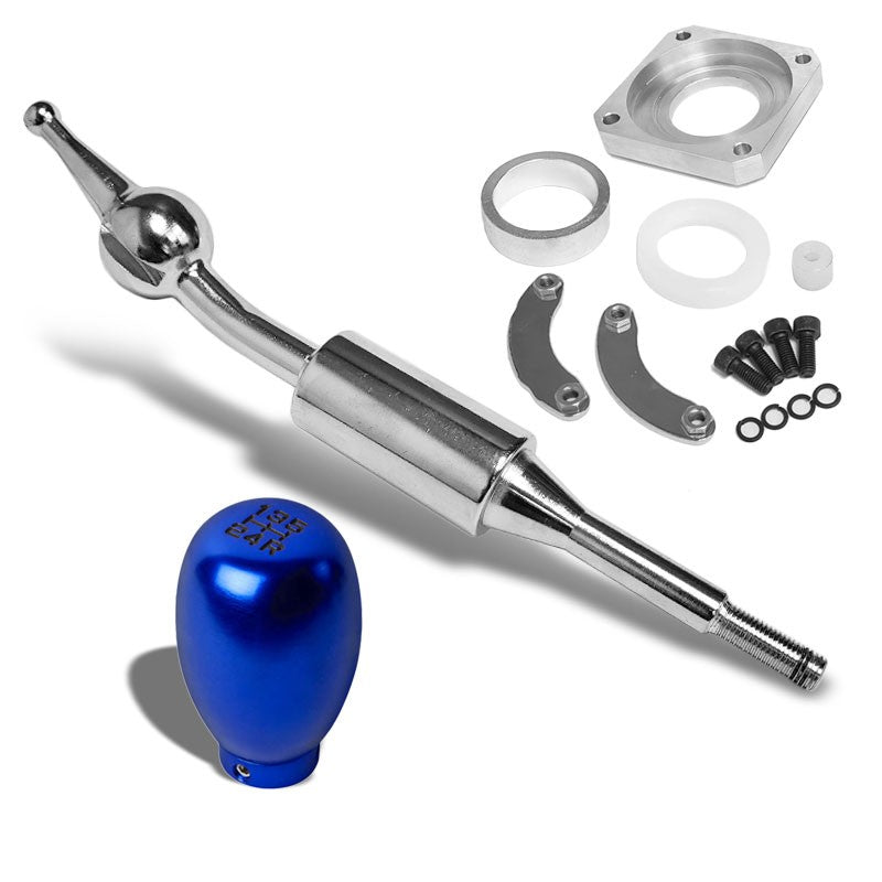 Blue/Black Type-R Short Throw Shifter+Shift Knob For 89-98 Nissan 240SX S13 S14-Shifter Components-BuildFastCar-BFC-SHT-NS13+SHIFTKNOB-5S-TY2-BL-BK