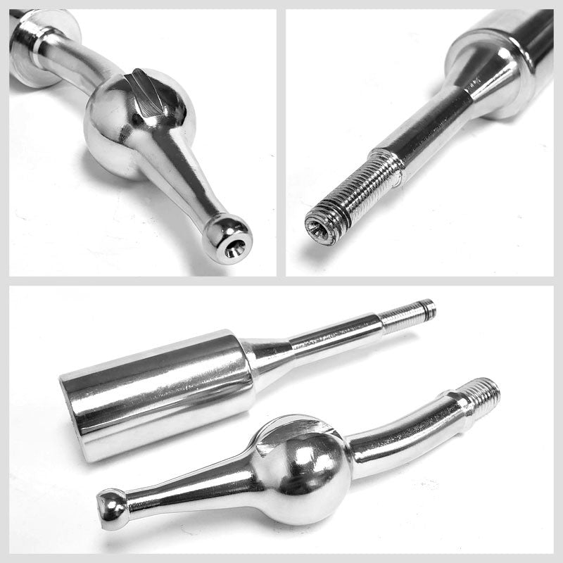 Iridium/White Round 5S Short Throw Shifter+Shift Knob For 89-98 240SX S13 S14-Shifter Components-BuildFastCar-BFC-SHT-NS13+SHIFTKNOB-ROUND5SP-7C