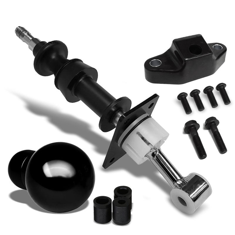 Black Round Clear Pattern Shift Knob+Short Throw Shifter For 17+ Toyota 86 GT86-Shifter Components-BuildFastCar-BFC-SHT-TOY86+SHIFTKNOB-ROUNDC-BK