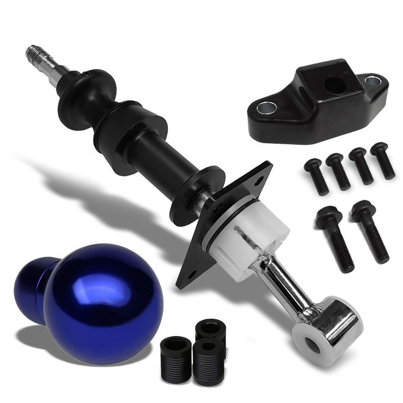 Blue Round Clear Pattern Shift Knob+Short Throw Shifter For 13-16 Scion FR-S-Shifter Components-BuildFastCar-BFC-SHT-TOY86+SHIFTKNOB-ROUNDC-BL