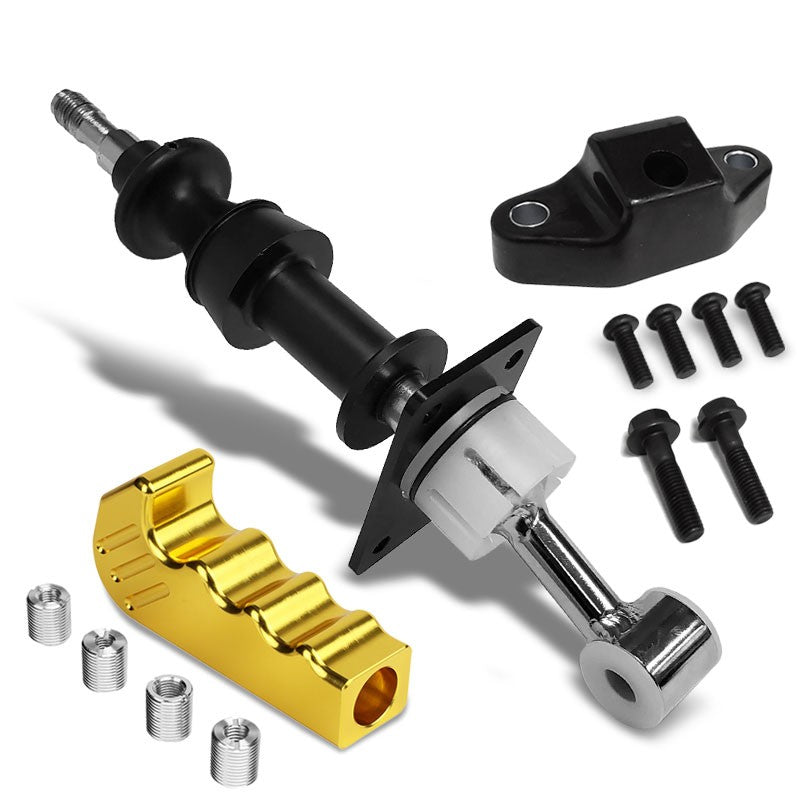 Racing Short Throw Shifter+Gold Pisto Grip Shift Knob For 17-19 Toyota 86 GT86-Shifter Components-BuildFastCar-BFC-SHT-TOY86+SHIFTKNOB-TY49-GD