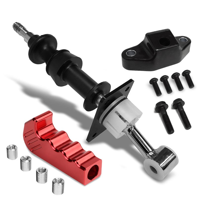 Racing Short Throw Shifter+Red Pisto Grip Shift Knob For 17-19 Toyota 86 GT86-Shifter Components-BuildFastCar-BFC-SHT-TOY86+SHIFTKNOB-TY49-RD