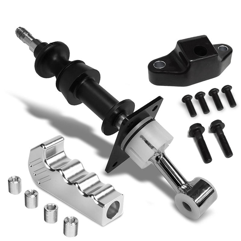 Racing Short Throw Shifter+Silver Pisto Grip Shift Knob For 17-19 Toyota 86 GT86-Shifter Components-BuildFastCar-BFC-SHT-TOY86+SHIFTKNOB-TY49-SL