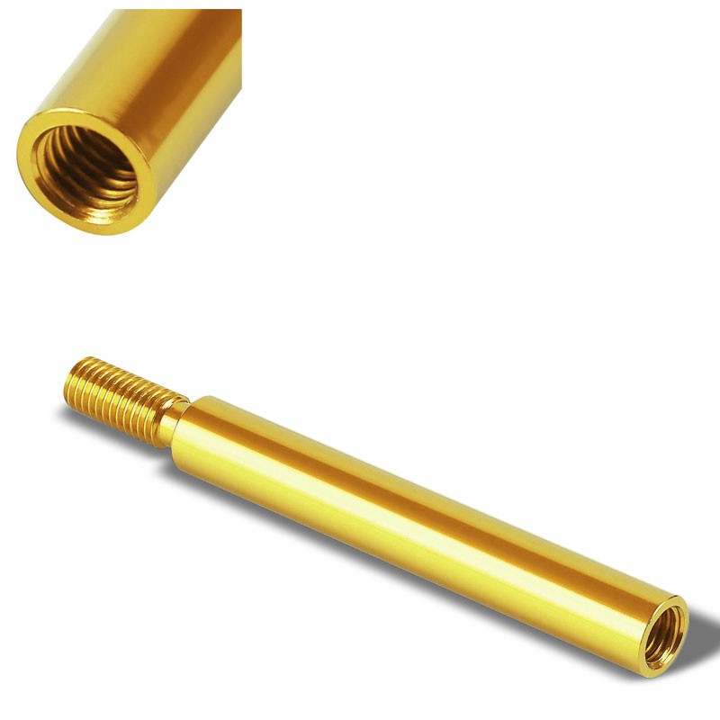Gold Aluminum M10 x 1.5 Manual Shifter Lever/Shift Knob 3.75" Type 1 Extension-Interior-BuildFastCar